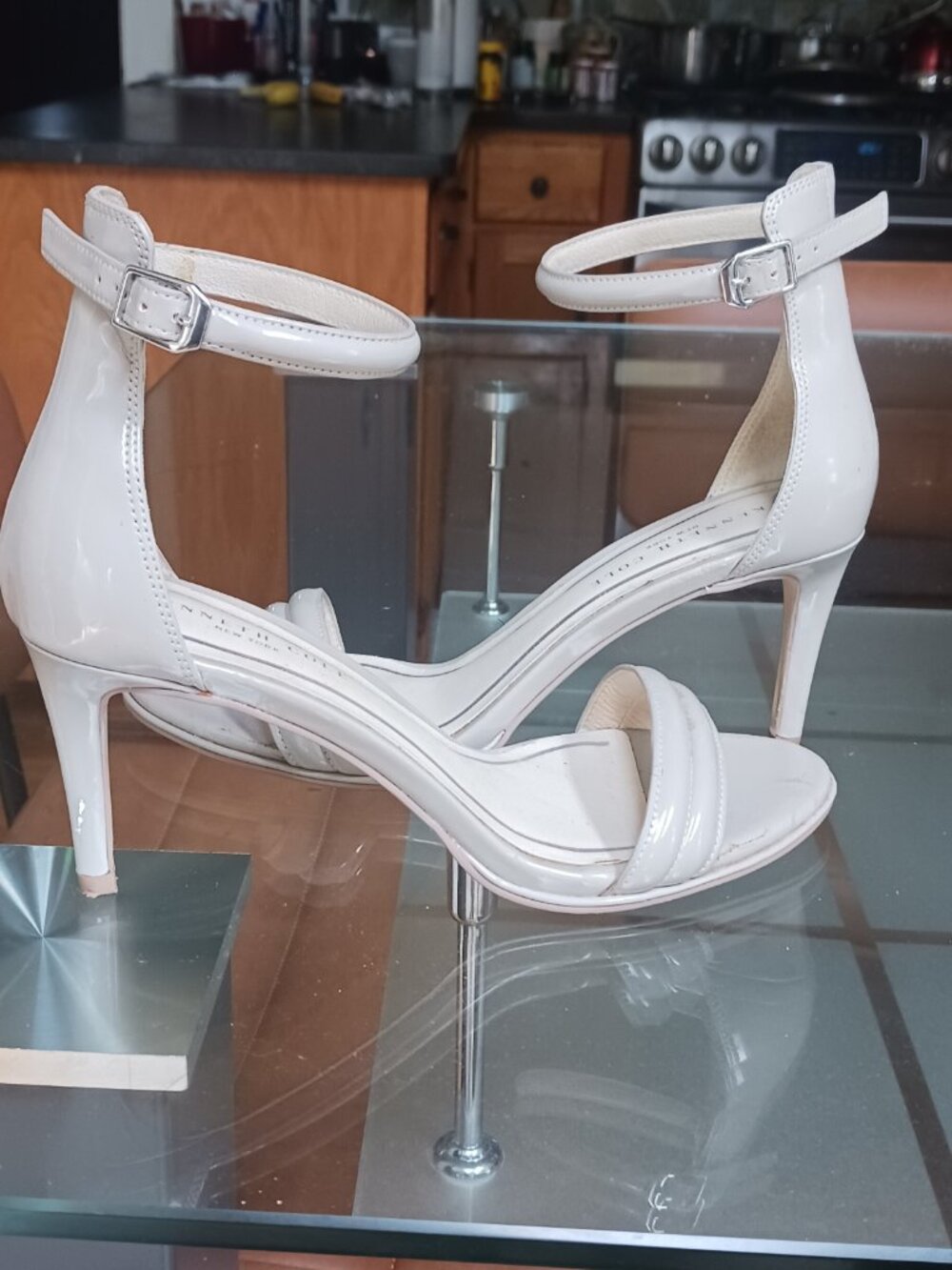 Kenneth Cole Light Grey Milania ankle-strap Heels